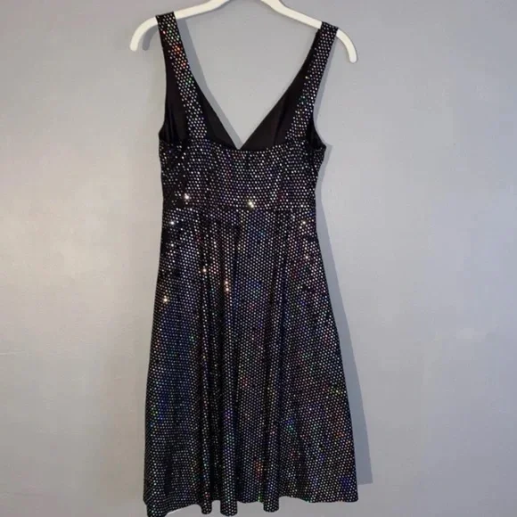 *sold on ebay* BODY CENTRAL Holographic Sparkle Sequin Party Dress Disco 70s - Picture 5 of 13